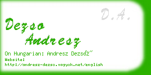 dezso andresz business card